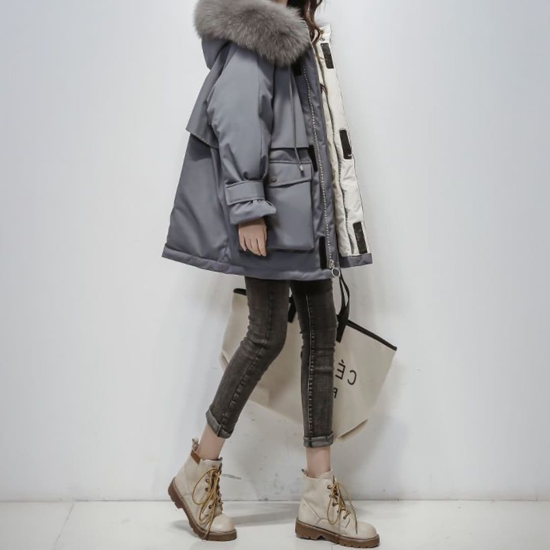 Women's warm winter parka jacket | Short-3
