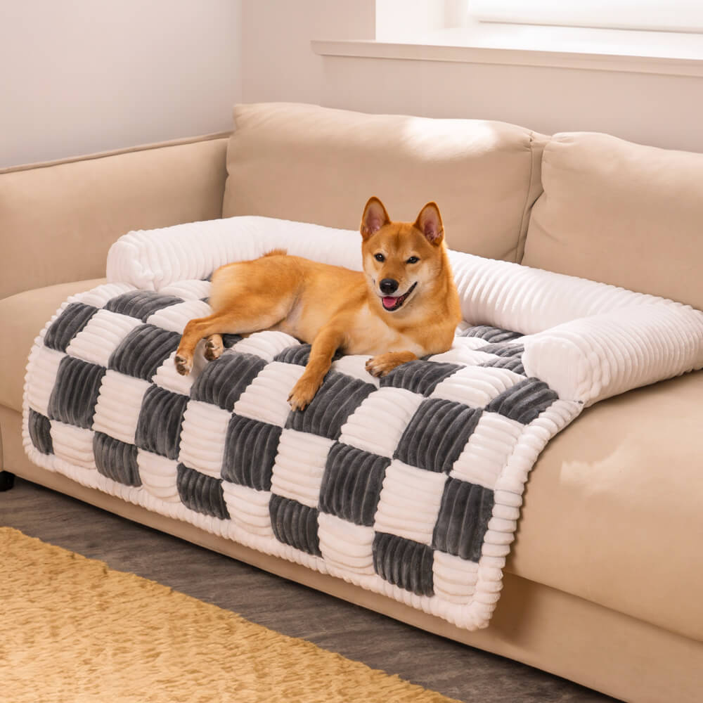 Comfortable checkered stylish sofa cover for pets