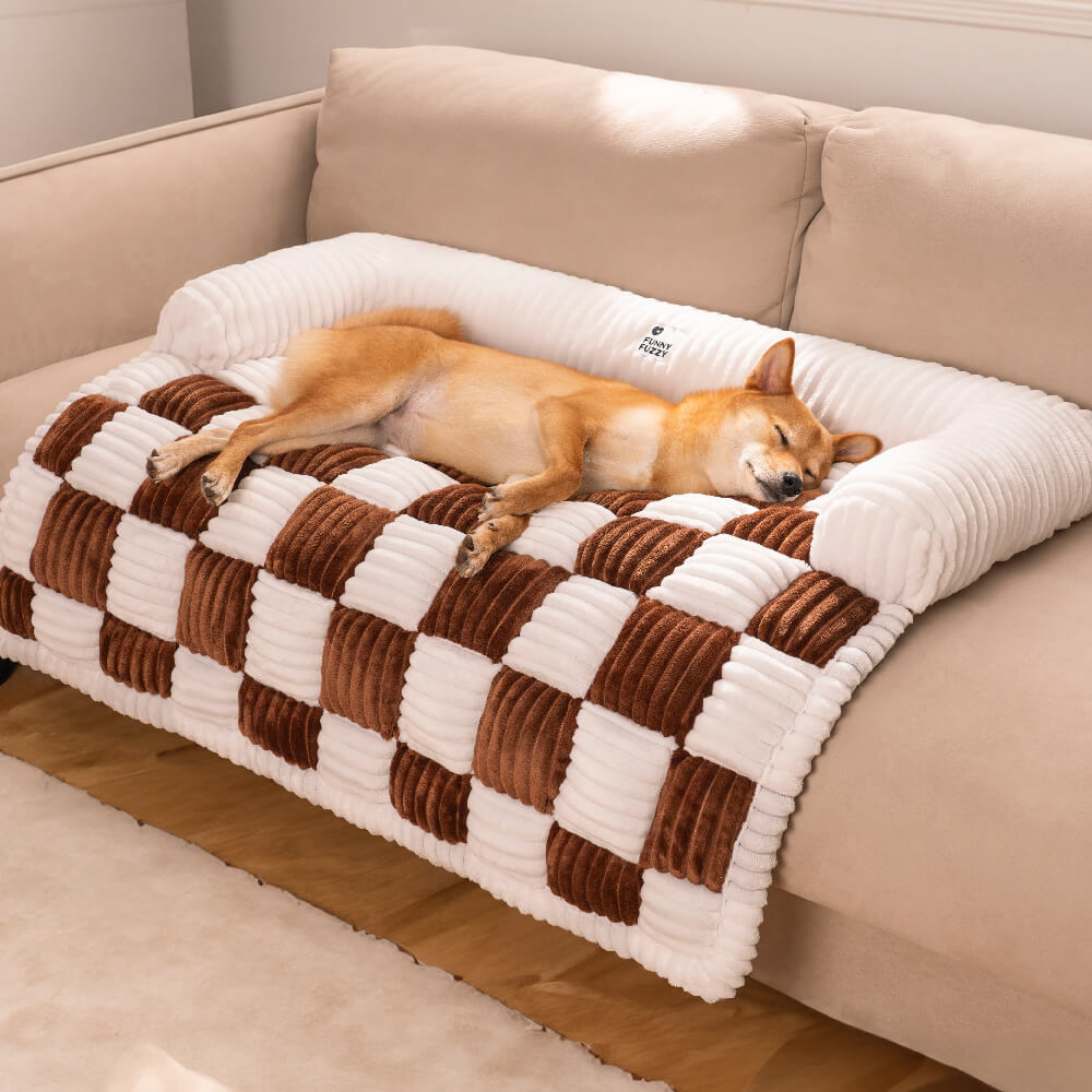 Comfortable checkered stylish sofa cover for pets