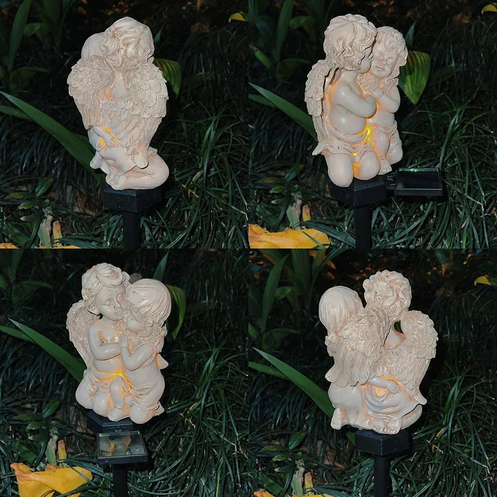 Celestial Resin Angel Lamp - Solar-Powered LED Outdoor Light for Serenity-4