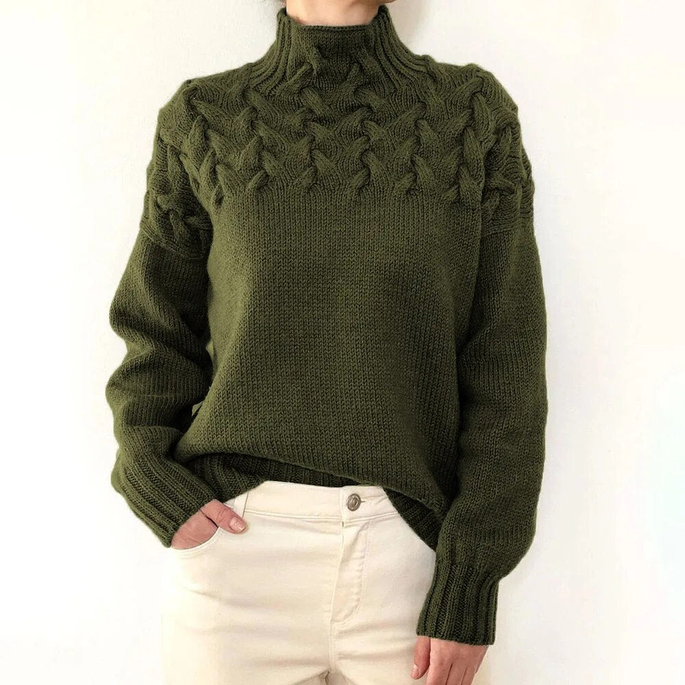 Knitted turtleneck sweater women - Paloma