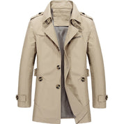 2023 Business Windbreaker for Men Long Coats Pure Cotton - Alexander