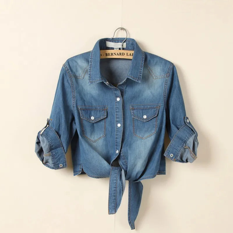 Sapphire | Casual Denim Cropped Top