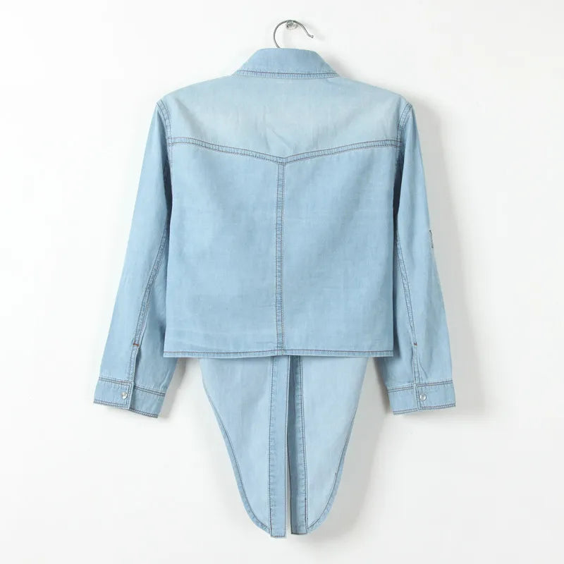 Sapphire | Casual Denim Cropped Top