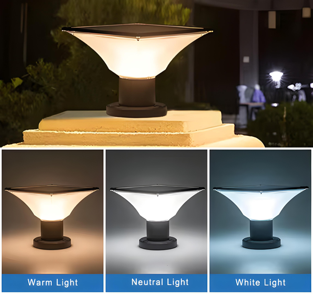 Waterproof Solar Garden Lights - 4000mAh Battery, 3 Light Colors, Outdoor Use-5