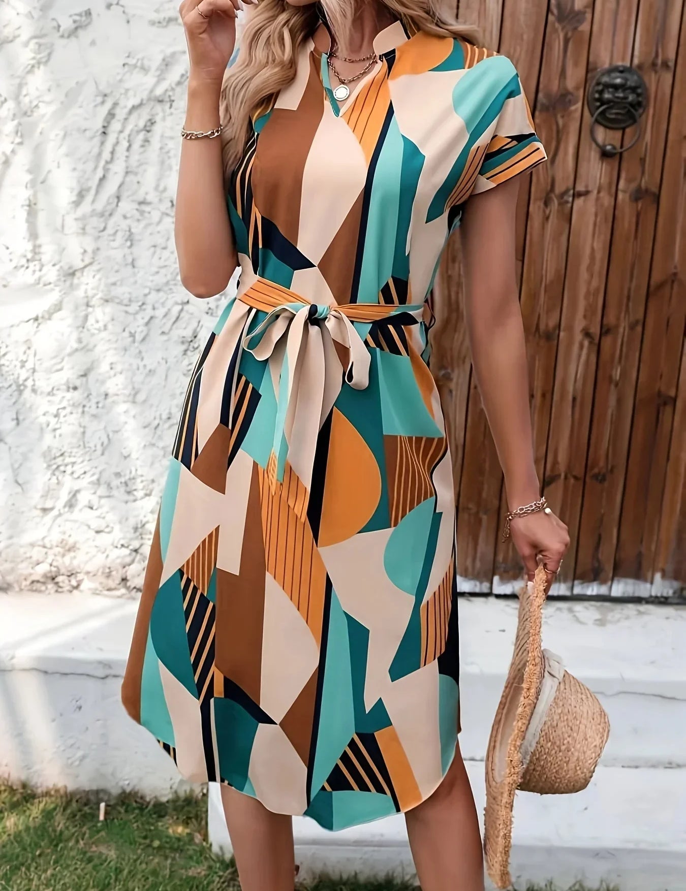 Ella |  Casual V-Neck Midi Dress