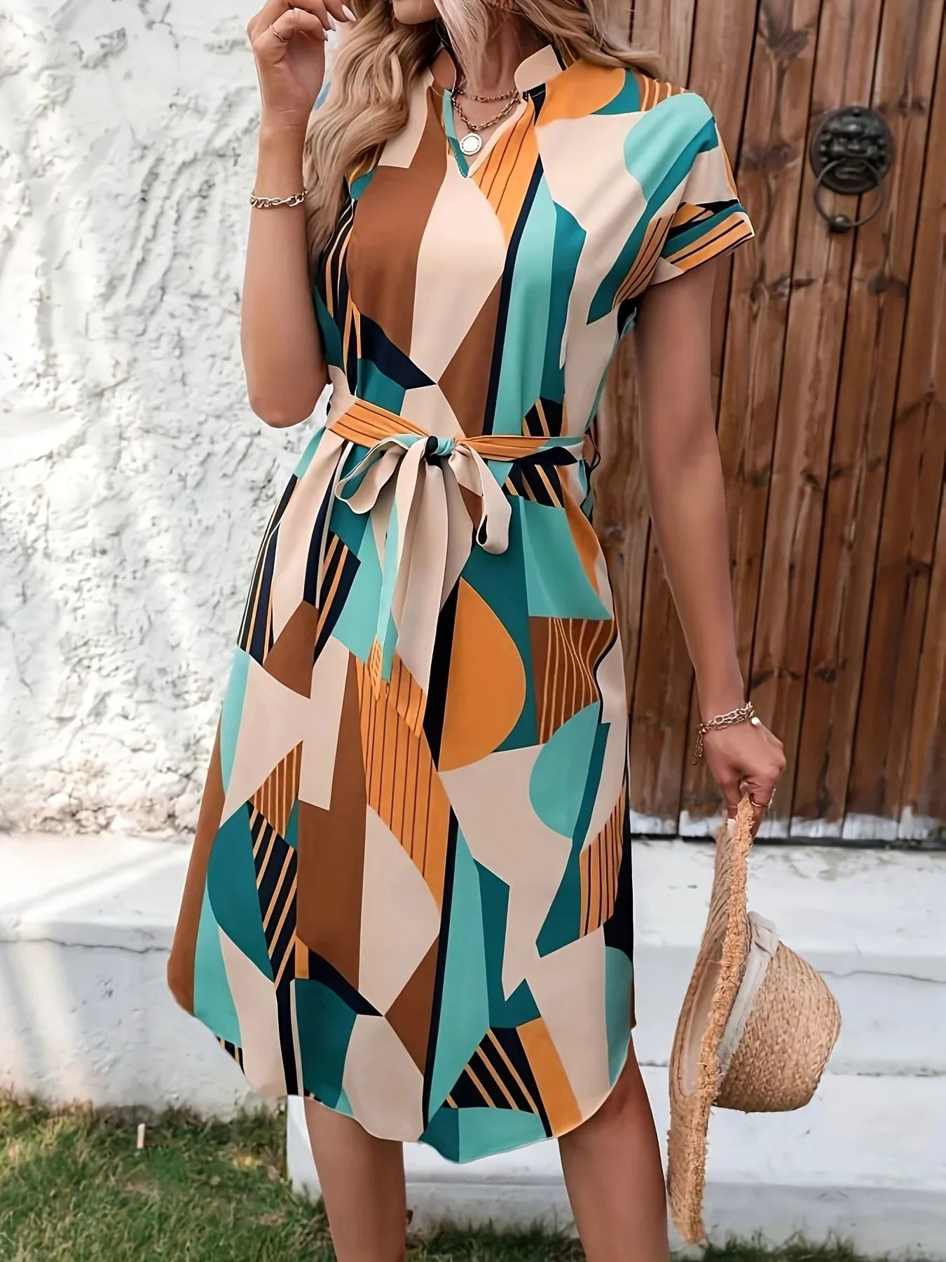 Ella |  Casual V-Neck Midi Dress