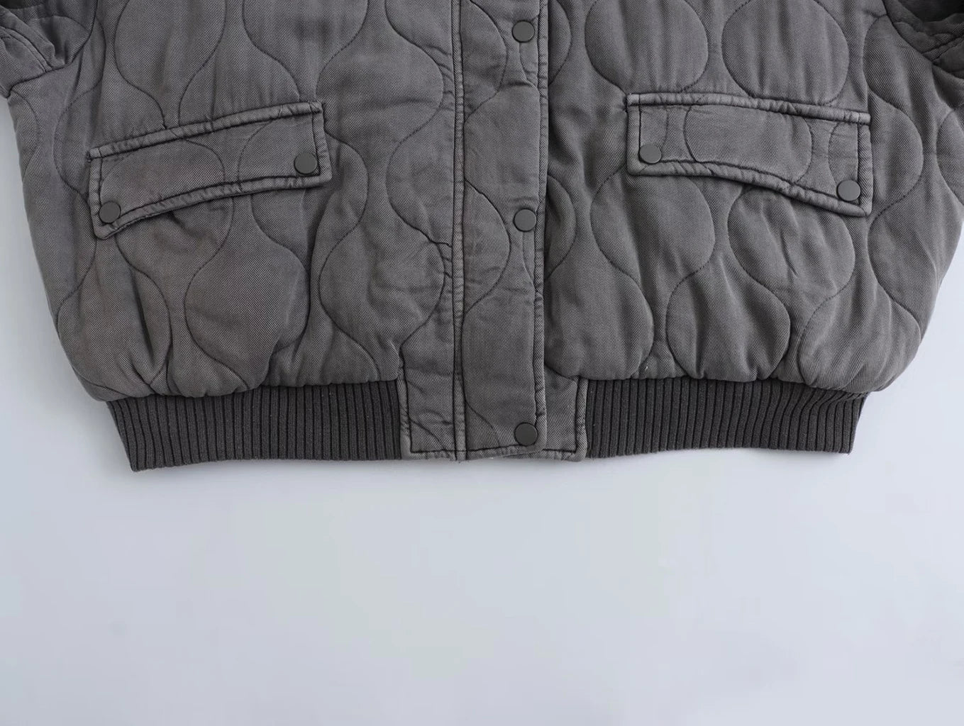 LIESEL | Women's Loose Fit Gray Bomber Jacket