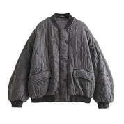 LIESEL | Women's Loose Fit Gray Bomber Jacket