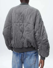 LIESEL | Women's Loose Fit Gray Bomber Jacket