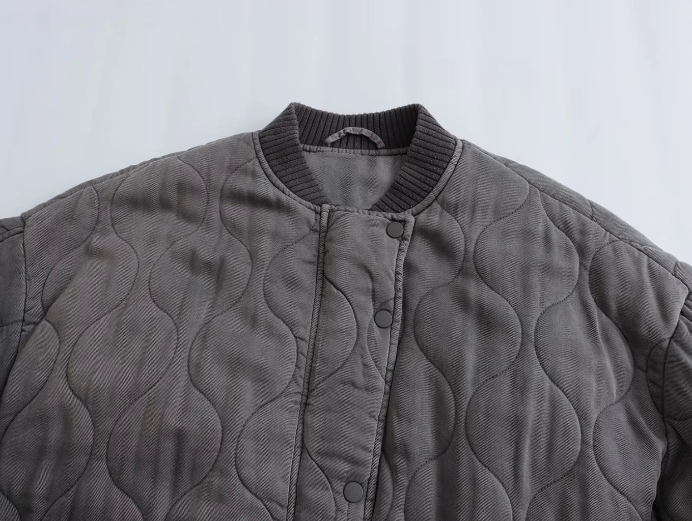 LIESEL | Women's Loose Fit Gray Bomber Jacket