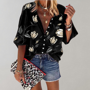 Deleilah | Elegant Floral Print Blouse