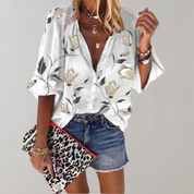 Deleilah | Elegant Floral Print Blouse