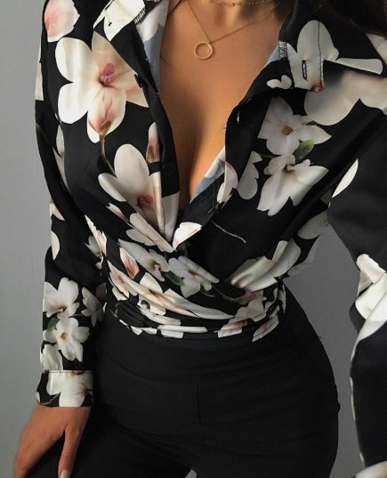 AVERIE | Stylish Long-Sleeve Floral Shirt with Chic Design