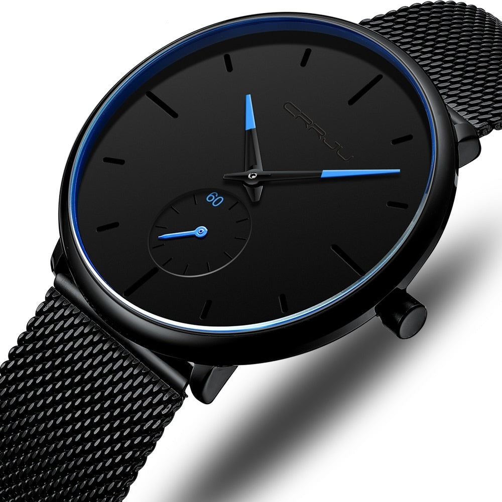 Crjju thin modern men's watch