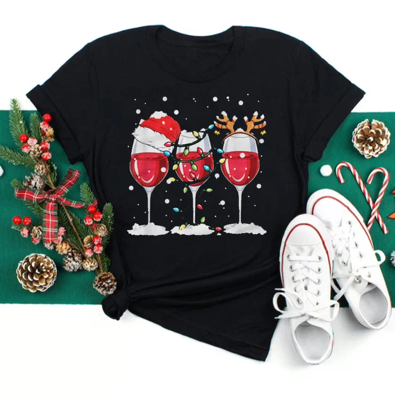 Gabriella | Stylish Christmas Wine Glass Shirt