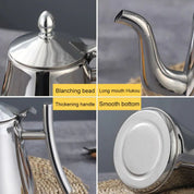 LuxuryHome - stainless steel design retro kettle with tea filter