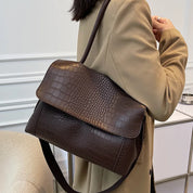 Diane  | Elegant Crocodile Pattern Multi-Pocket Shoulder Bag