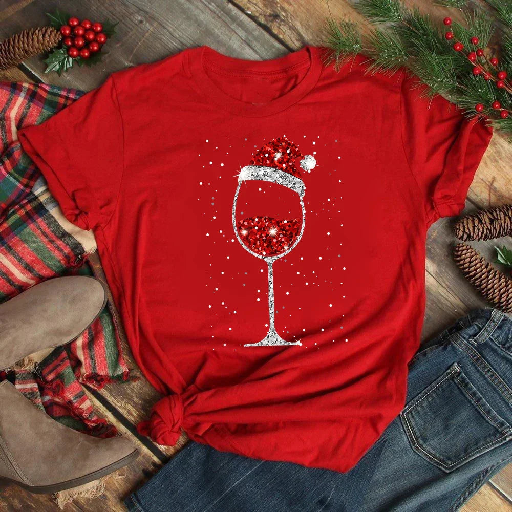 Gabriella | Stylish Christmas Wine Glass Shirt
