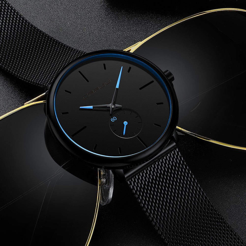 Crjju thin modern men's watch