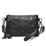 Miranda | Chic Studded Crossbody Clutch with Tassel Accent