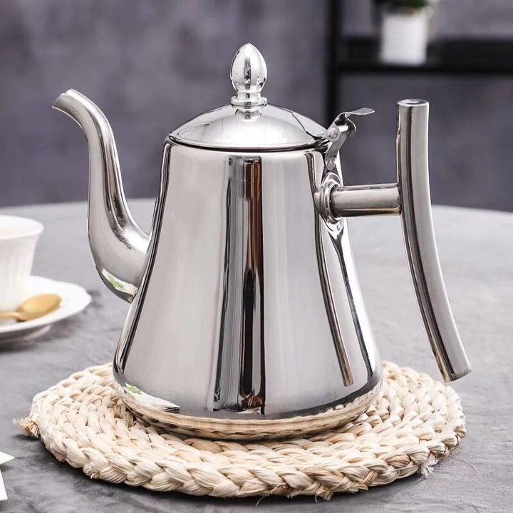 LuxuryHome - stainless steel design retro kettle with tea filter