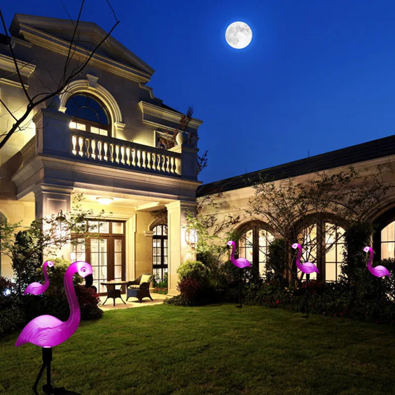 Solar Garden Flamingo Light - Eco-Friendly Solar Powered Outdoor Decoration-3