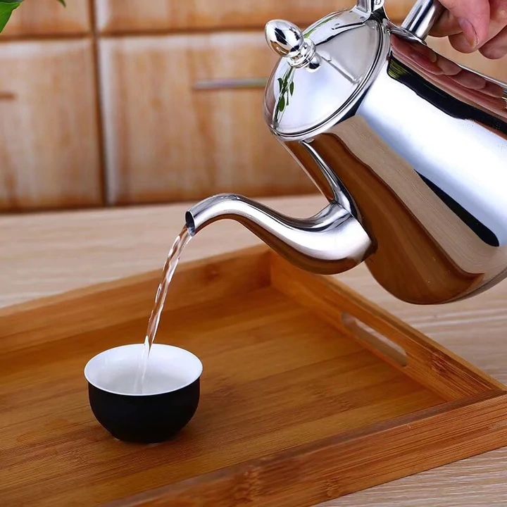 LuxuryHome - stainless steel design retro kettle with tea filter