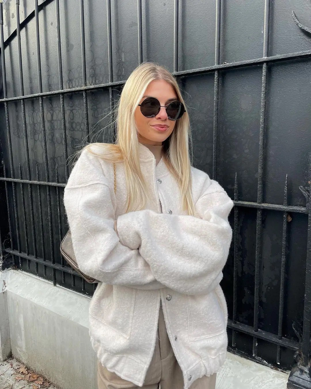 Johanna | Stylish Gray Tweed Winter Jacket