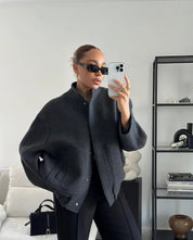 Johanna | Stylish Gray Tweed Winter Jacket