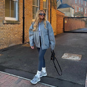 Johanna | Stylish Gray Tweed Winter Jacket