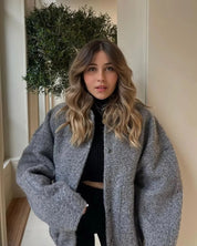 Johanna | Stylish Gray Tweed Winter Jacket