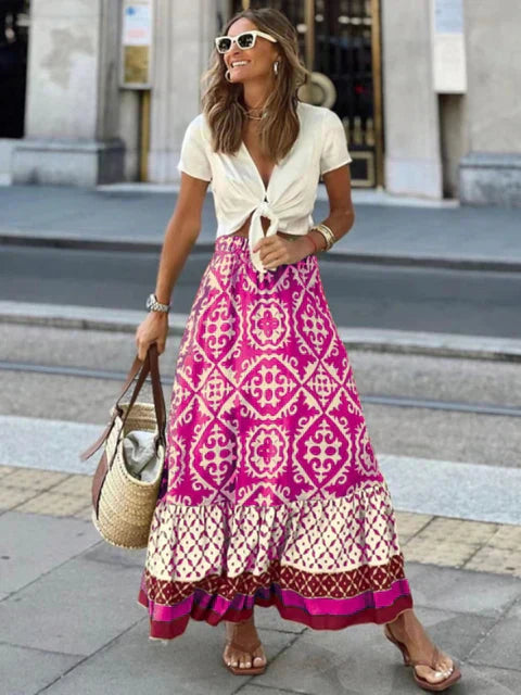 Livy | Long Summer Skirt in Retro Boho Style