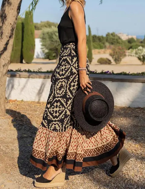 Livy | Long Summer Skirt in Retro Boho Style