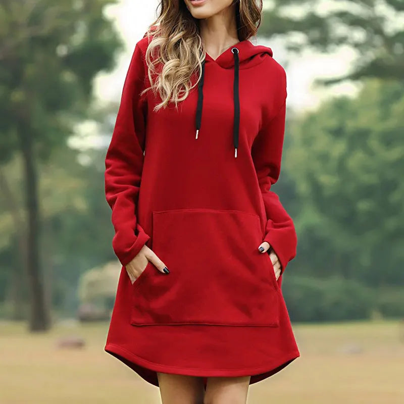 Ami| Long Warm Hoodie Dress