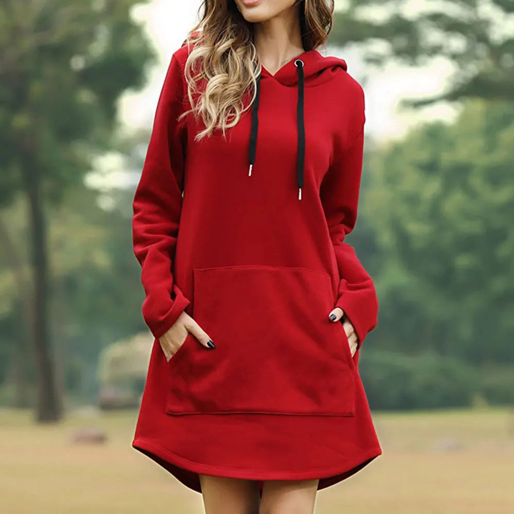 Ami| Long Warm Hoodie Dress