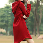 Ami| Long Warm Hoodie Dress
