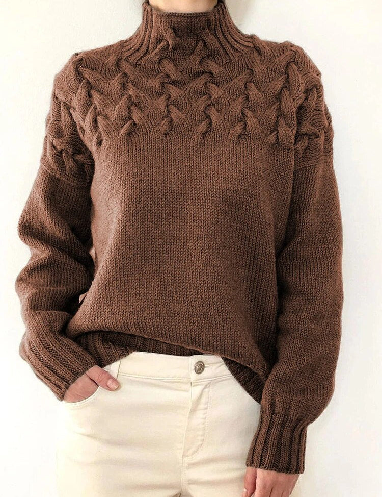 Knitted turtleneck sweater women - Paloma