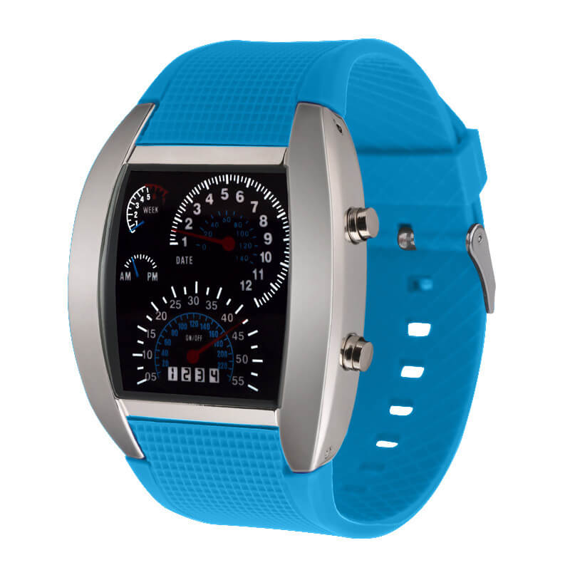 Men's speedometer LED watch