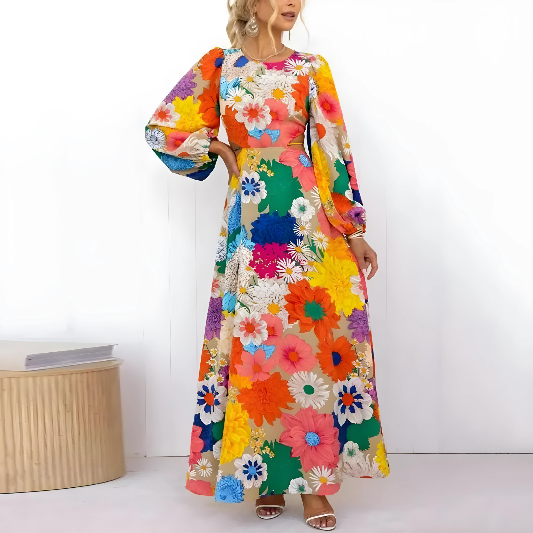 Maxi dress with floral print - Floral