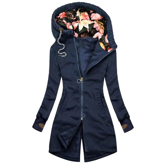 Alba | Trendy Long Winter Coat with Hood for Women