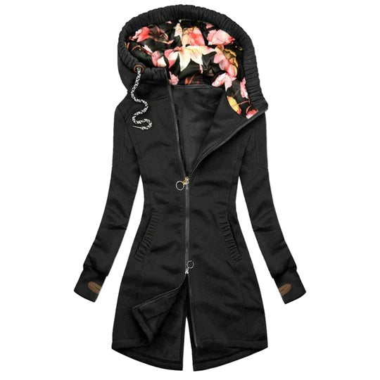 Alba | Trendy Long Winter Coat with Hood for Women