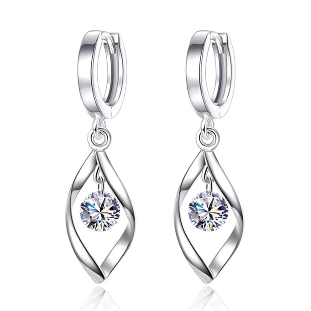 CrystalTwist | Dazzling Drop Earrings for Refined Glamour