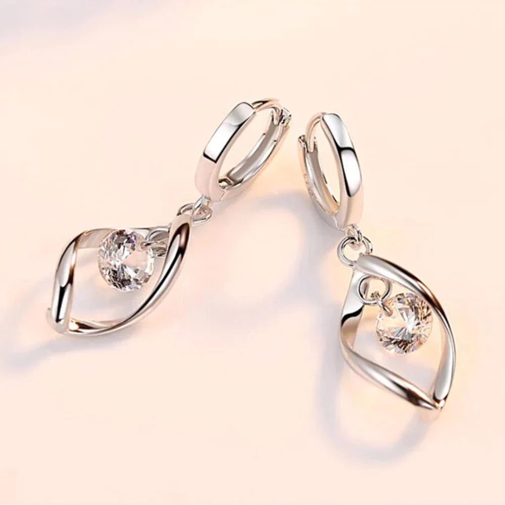 CrystalTwist | Dazzling Drop Earrings for Refined Glamour