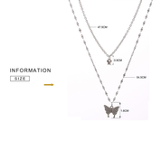 GracefulGlow | Silver Necklace Set with Shimmering Butterfly