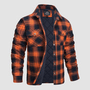 Ian | Thick Checkered Flannel Polo Shirt