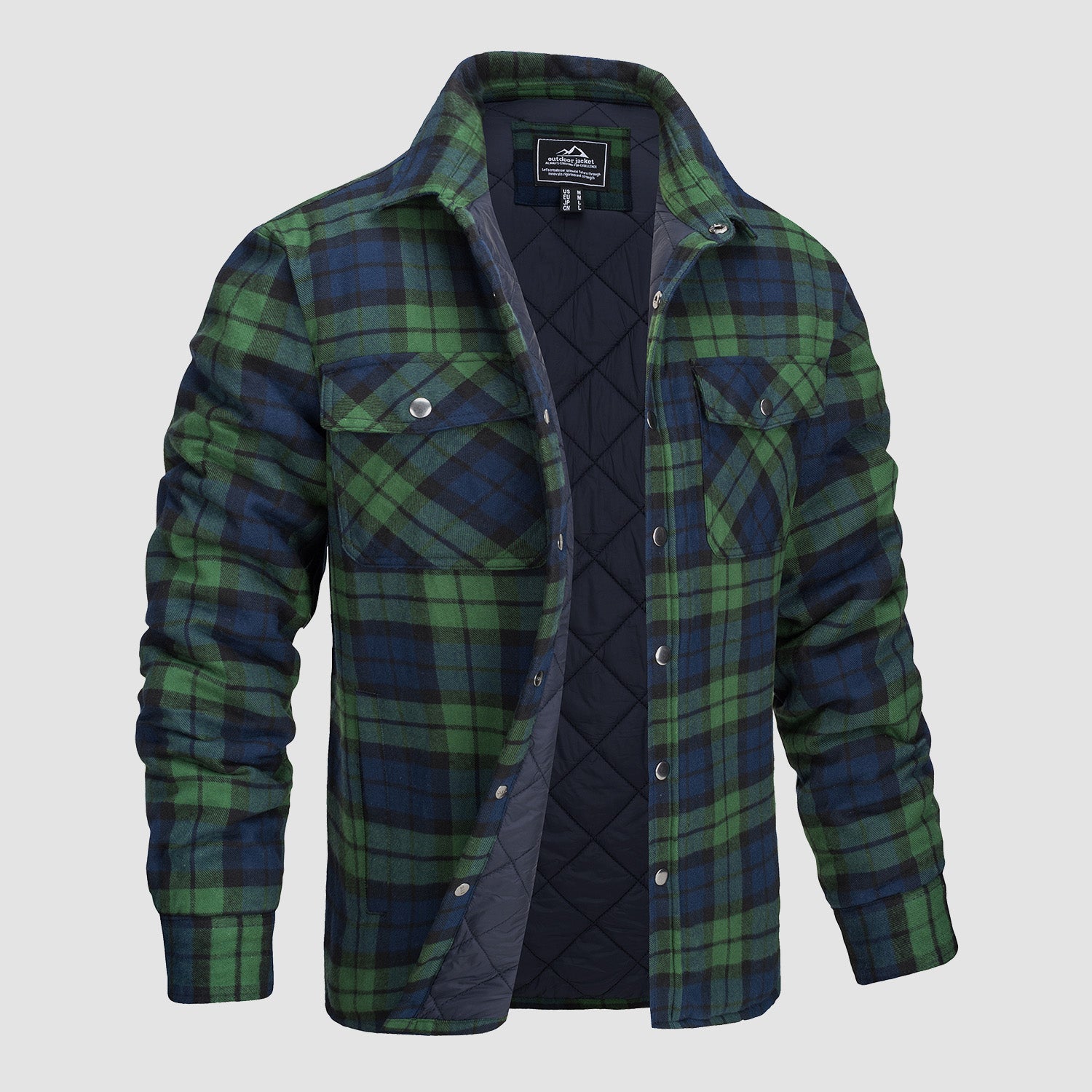 Ian | Thick Checkered Flannel Polo Shirt