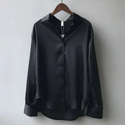 Amily | Casual Loose Satin Blouse