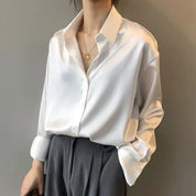 Amily | Casual Loose Satin Blouse