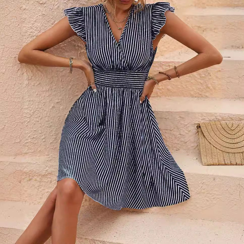 Madison | Striped Chic Midi Summerdress